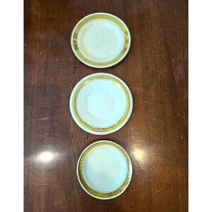 Burleigh Zenith White Ceramic Bowls Gold Rim Set of 3 Made in England ZENITH